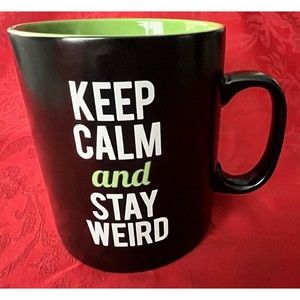 NEW Jumbo 22oz Keep Calm and Stay Weird Mug Black with Green Interior